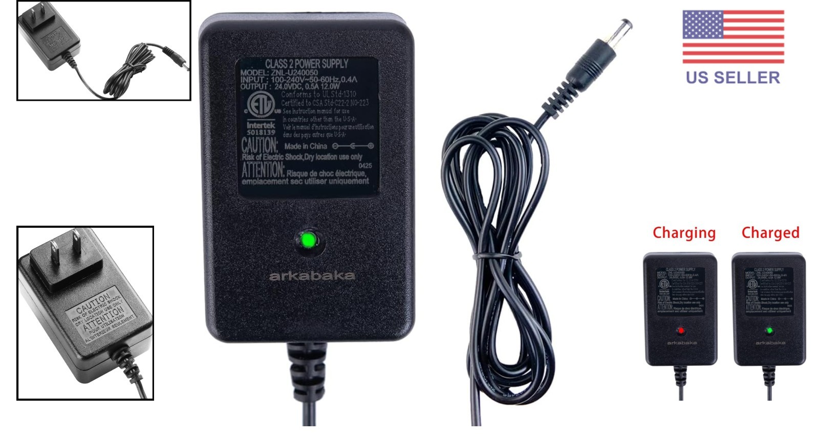 Children’s Ride-on Toy Charger – 24V with Overcurrent Protection & LED Indicator