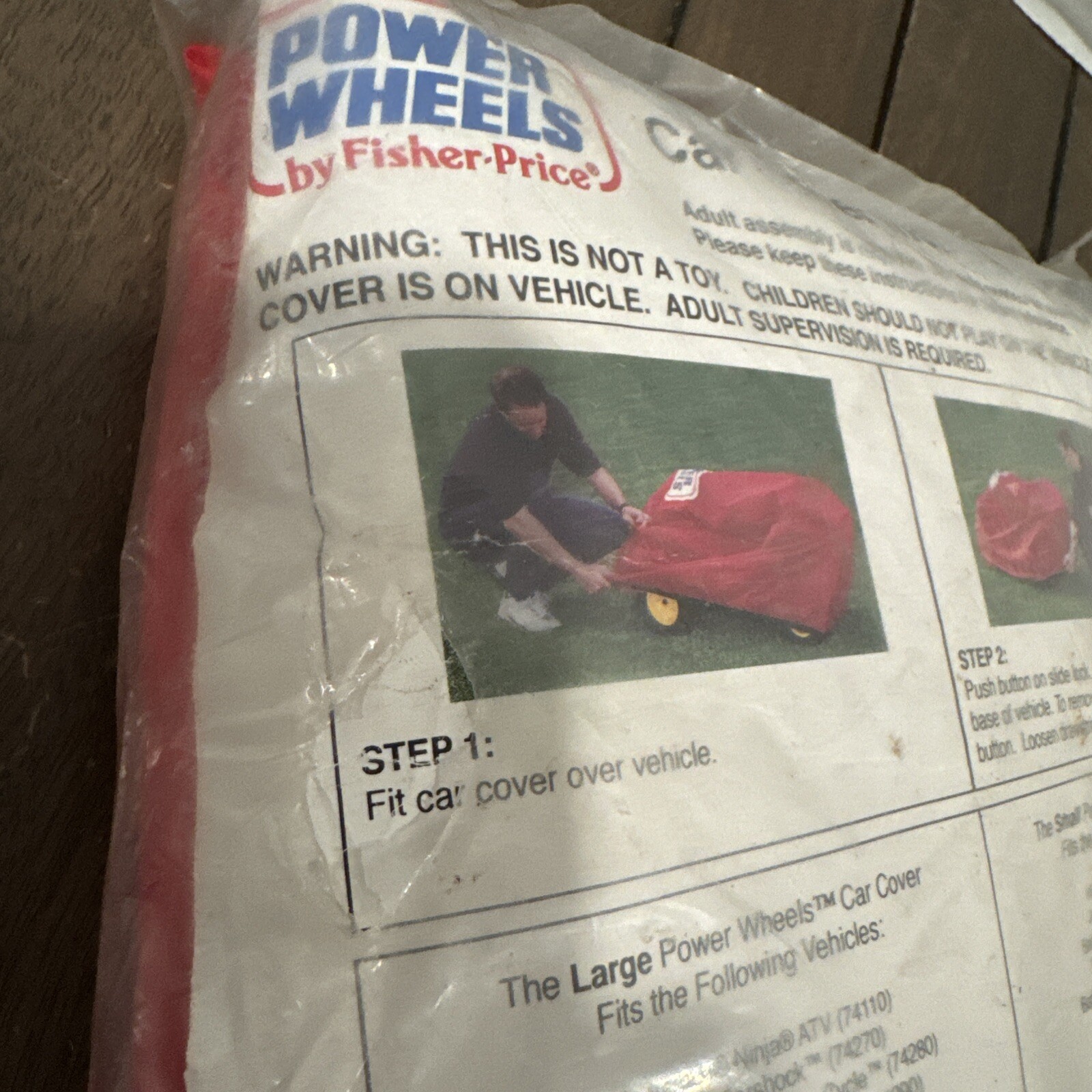 Vintage 1999 Power Wheels by Fisher Price Small Ride On Car Cover RED PW106-51