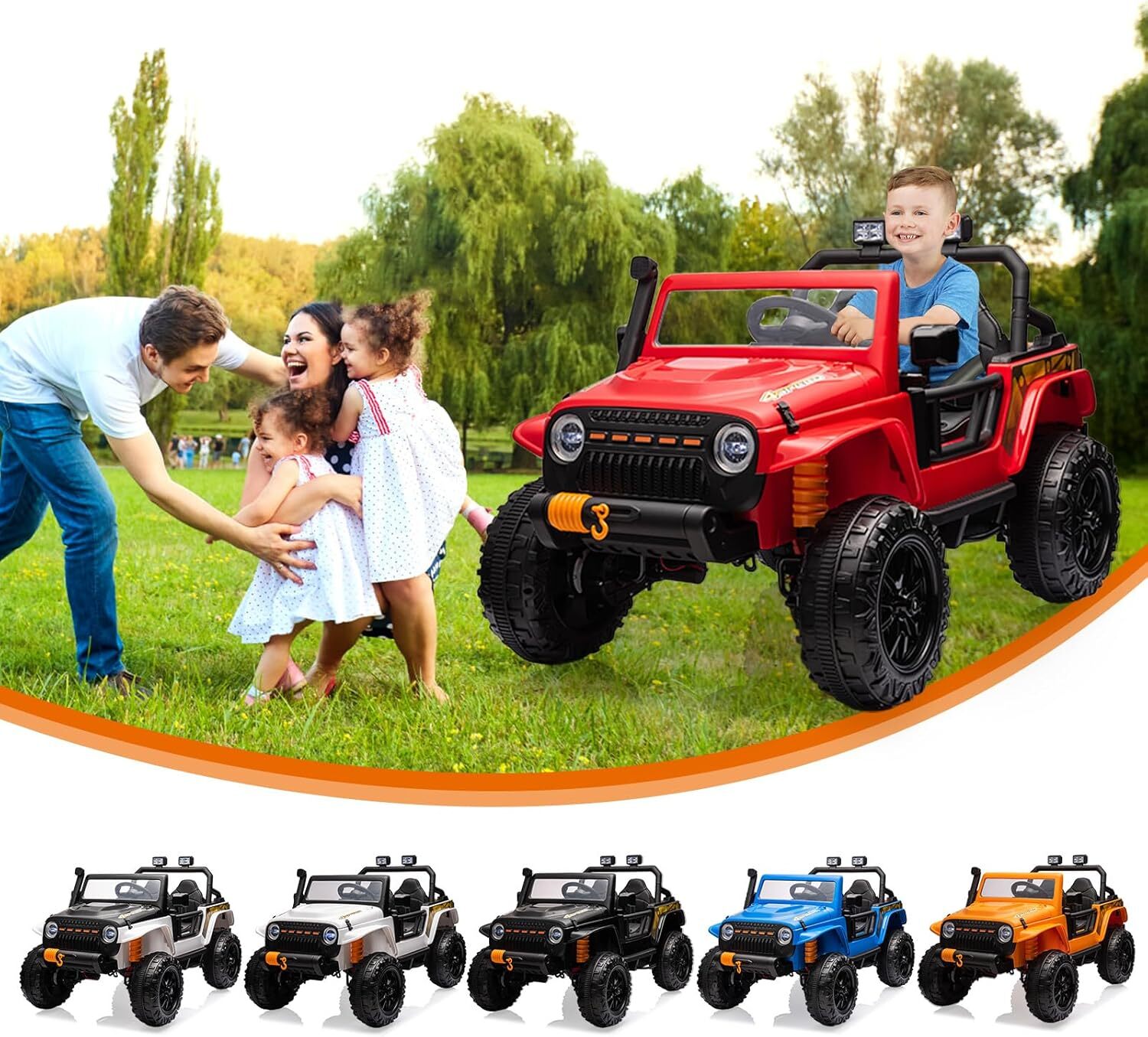 Electric Ride On Car, 2 Seater Battery Powered Truck With 4x35W Powerful Wheels