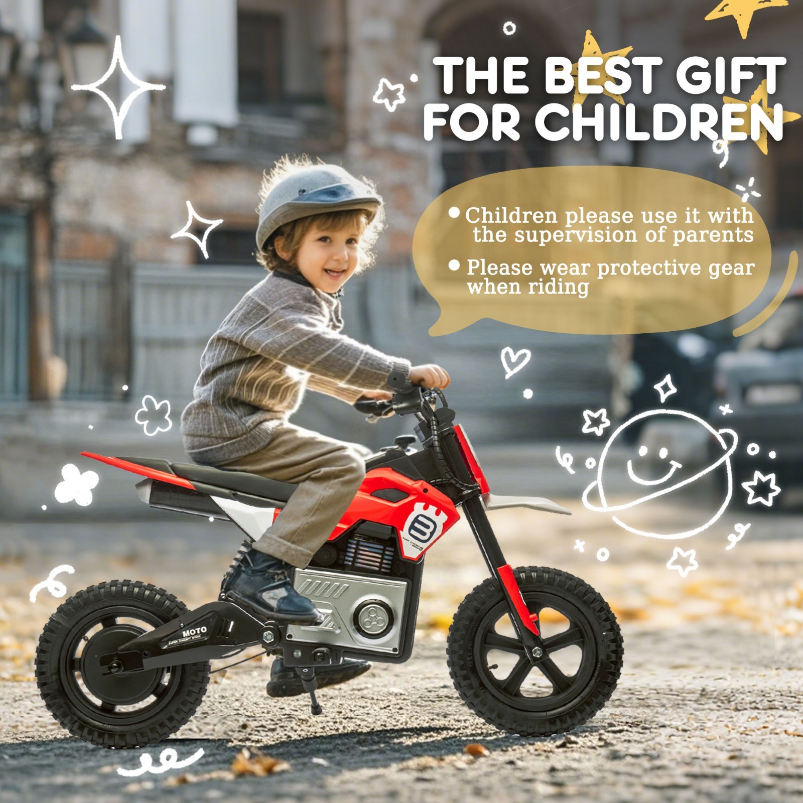 24V Kids Motorcycle Dirt Bike Ride On Toys Battery Powered for Kids Age 5-15