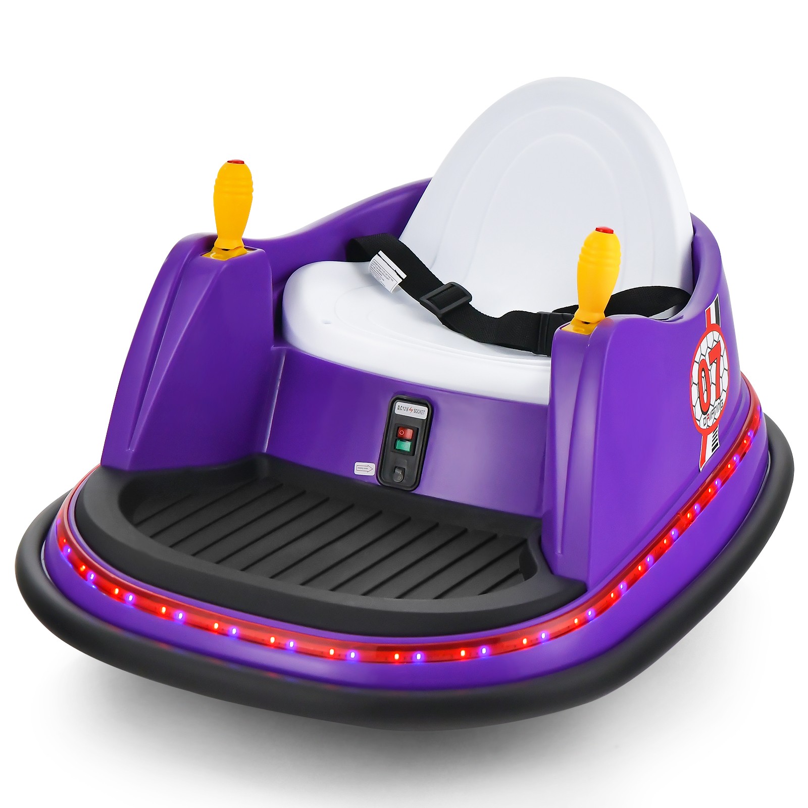 12V Vehicle 360° Spin Race Toy Kids Ride On Bumper Car w/ Remote Control Purple