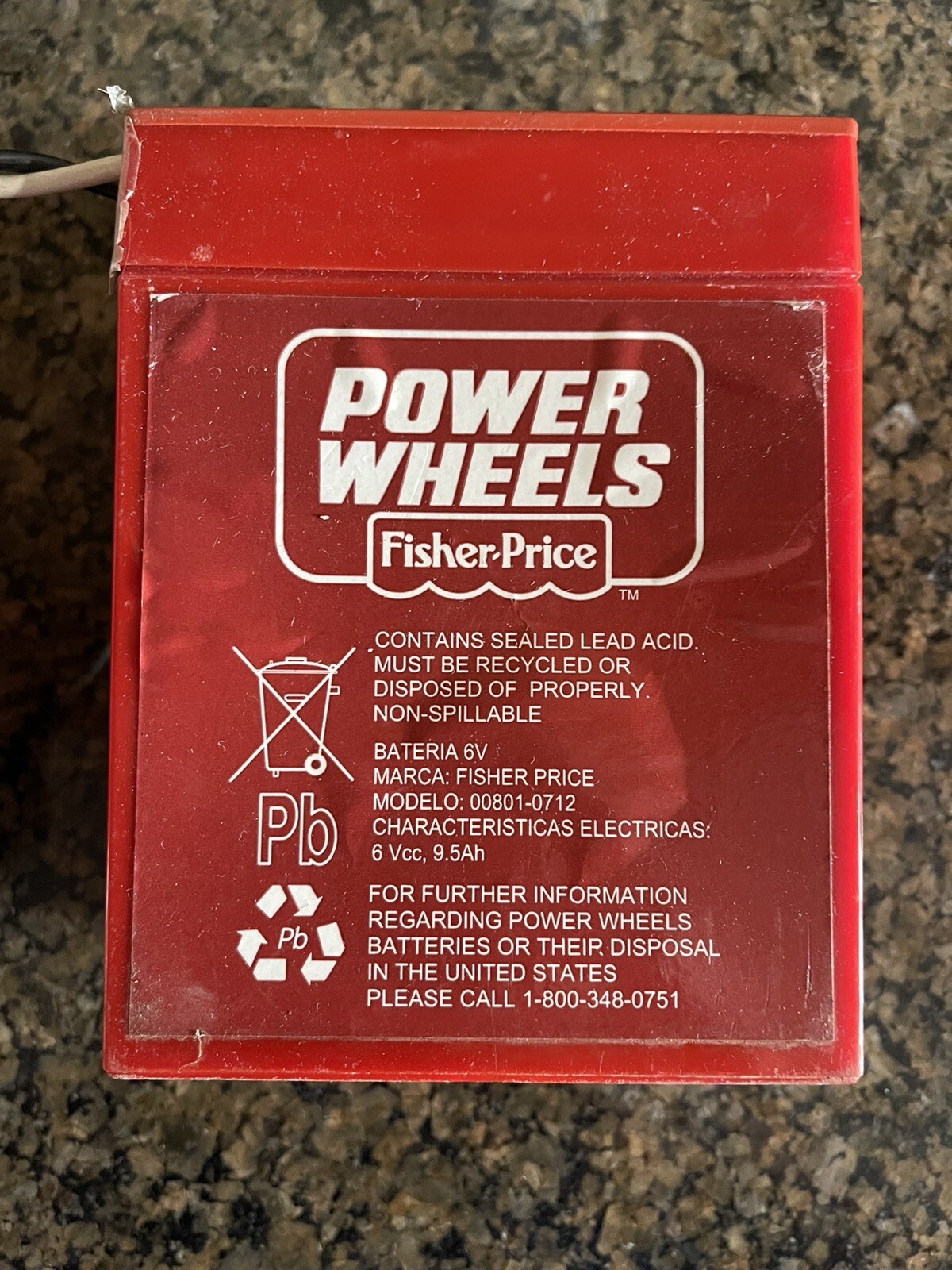 Lot Of 2 Power Wheels Battery 6 Volt Red Fisher Price (USED PREOWNED)