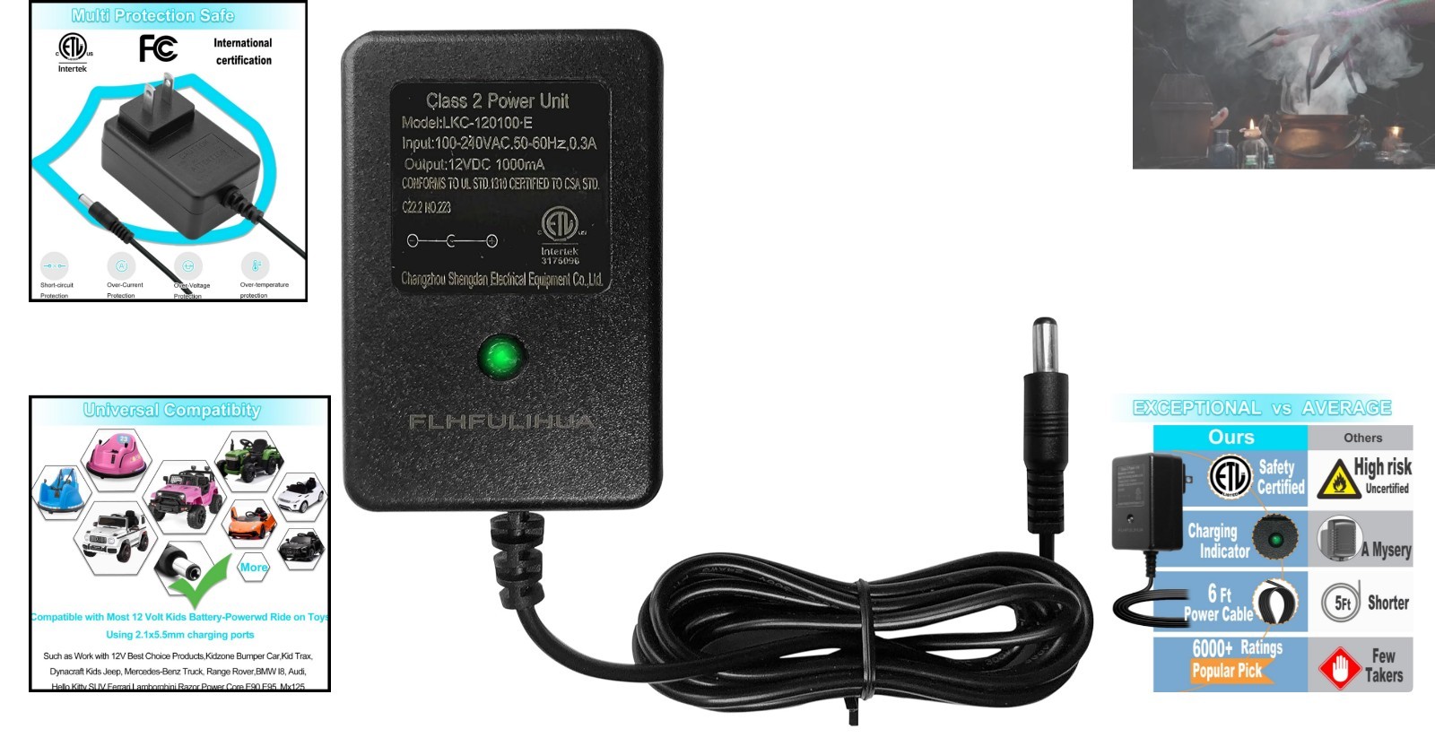 Fast Charging 12 Volt Battery Charger for Kid Trax, Dynacraft – Safety Assured
