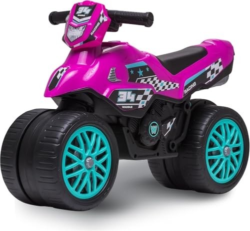 Kids Motorcycle Balance Bike – Toddler Ride-On Toy with Sounds, Wide Wheels, Foo