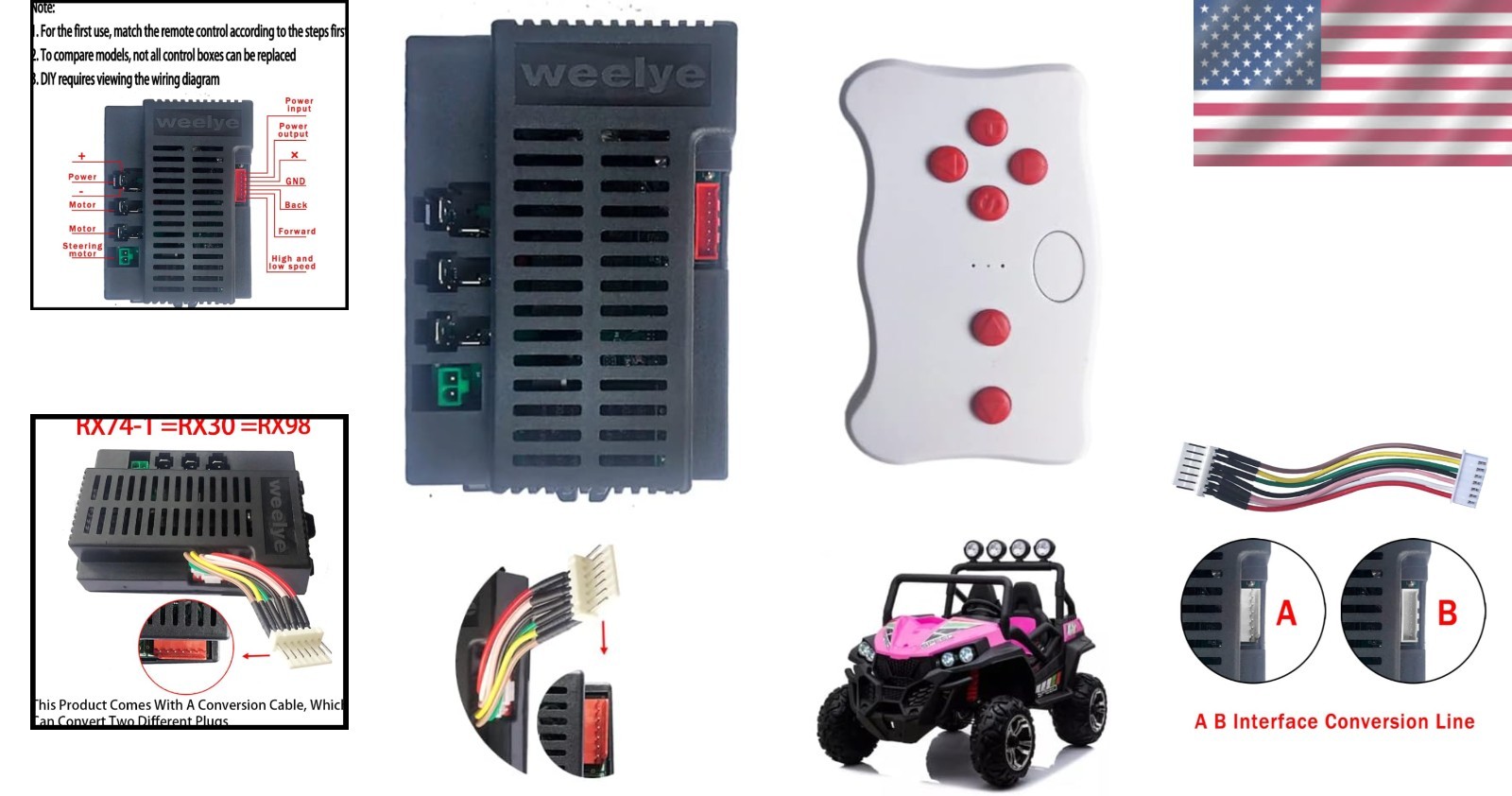 24V Power Wheel Bluetooth Receiver and Controller Kit for Kids Ride On Cars