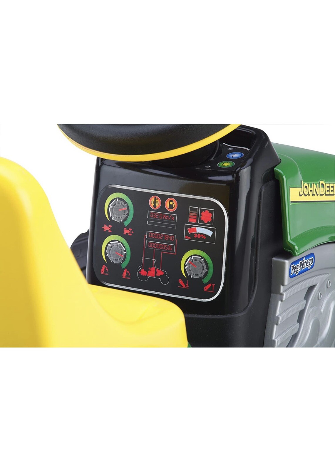 Peg-Perego John Deere Farm Tractor and Trailer w/ Adjustable Seat New Open Box