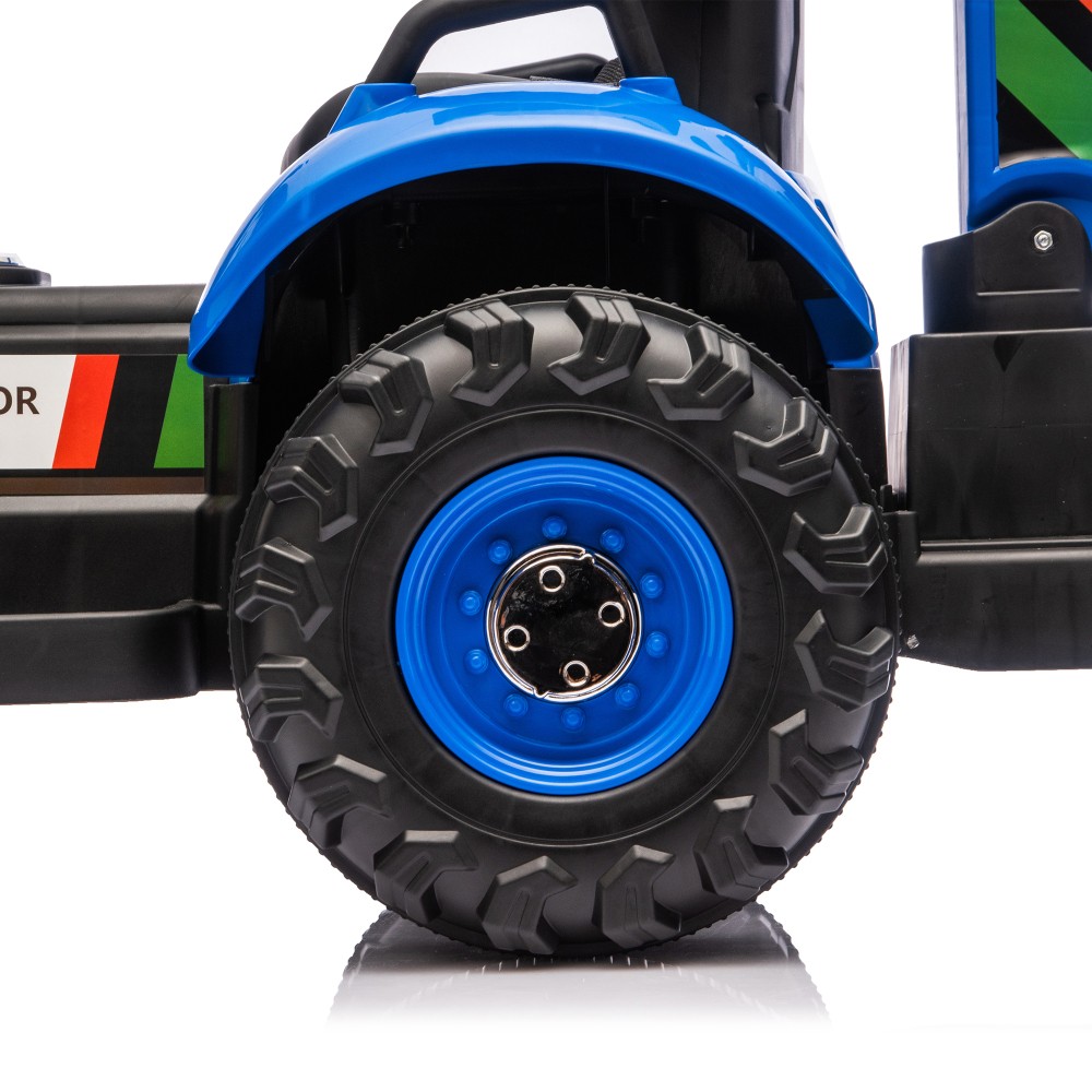 24V Kids Ride-On Electric Tractor Toy with 4-in-1 Construction Attachments