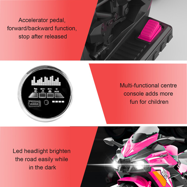 Kids Ride On Dirt Bike 12V Electric Motorcycle Training Wheel Light Music Gift