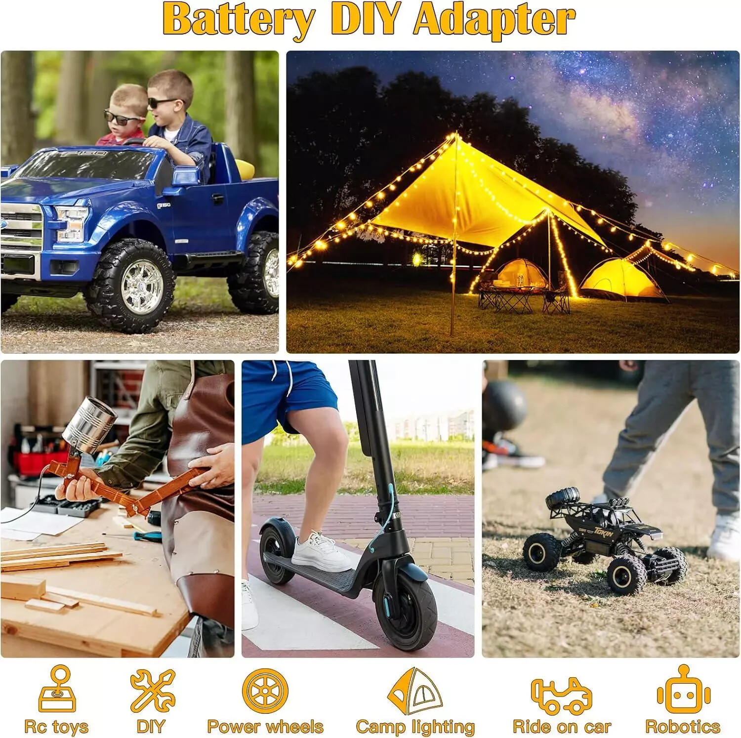 Power Wheel Adapter Compatible with Dewalt 18V20V Wheels Battery Converter Kit