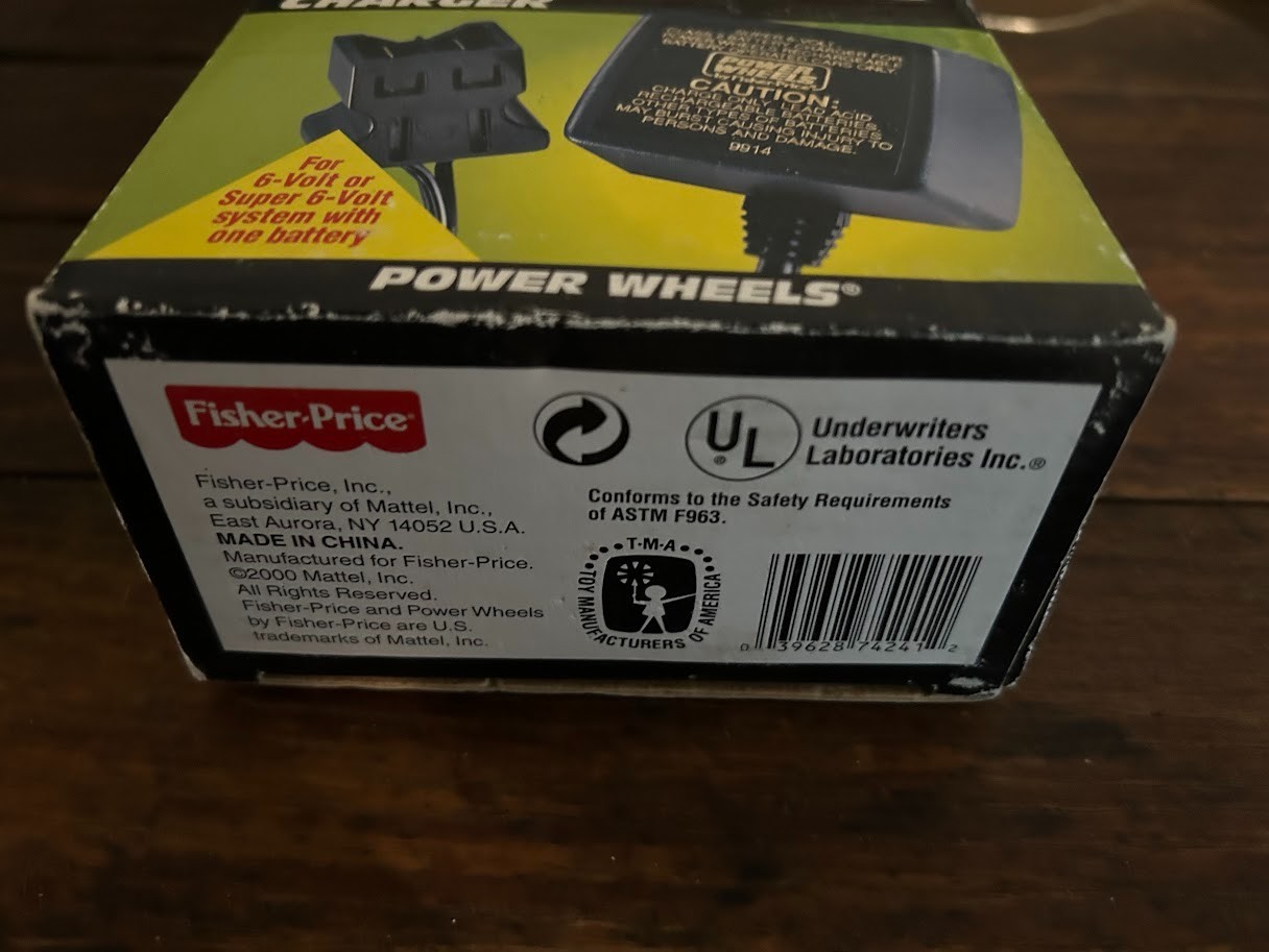 New Power Wheels 6-Volt Super 6-Volt Battery Charger 00801-0974