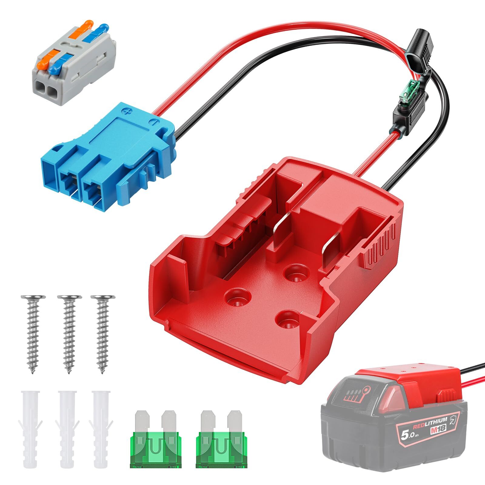 Power Wheel Adapter for Milwaukee M18 Battery, Peg-Perego Milwaukee Battery Adap