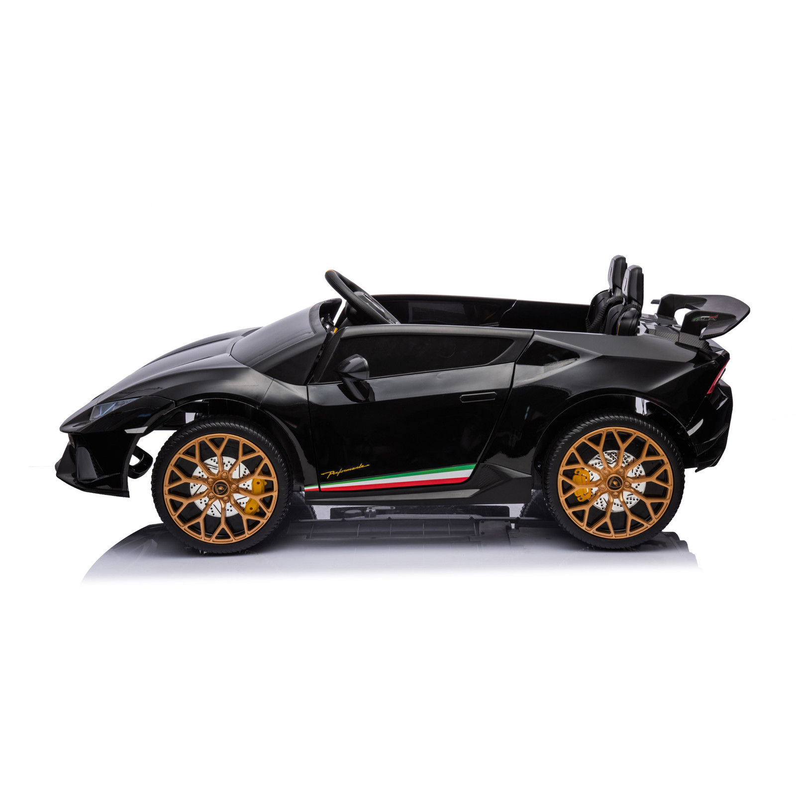 24V Lamborghini Huracan 2 Seater Kids Ride On Car RC Remote Leather Seats Black