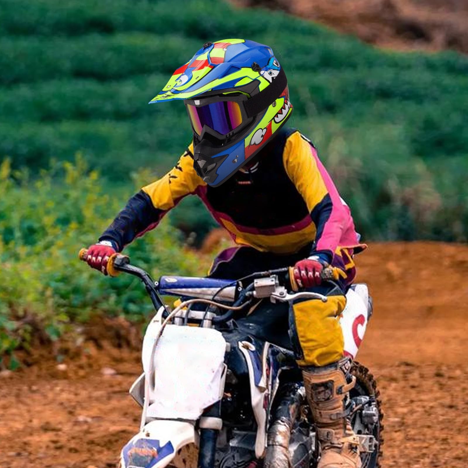Youth Kids Dirt Bike Helmets Motocross Offroad ATV BMX MX Dirtbike Motorcycle…