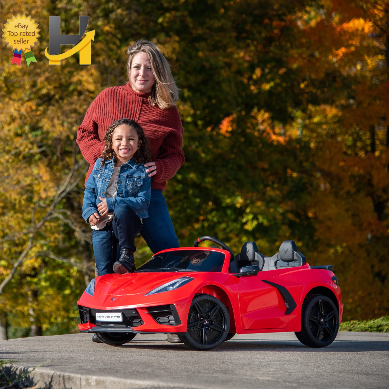 12V Corvette Stingray Battery Powered Ride-On Car Children Ages 3+ Sounds
