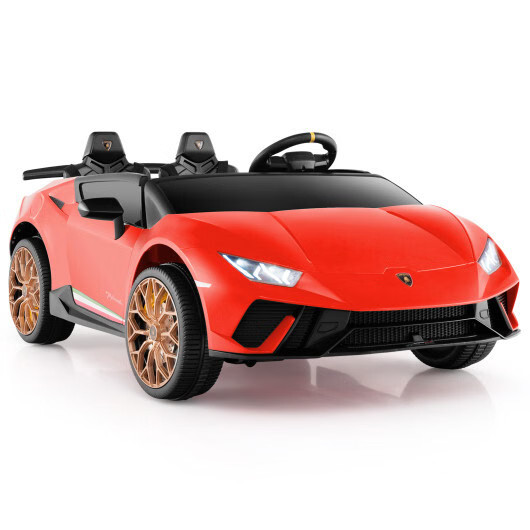24V 2-Seater Kids Ride-On Car 4WD Licensed Lamborghini Electric Toy Vehicle Red