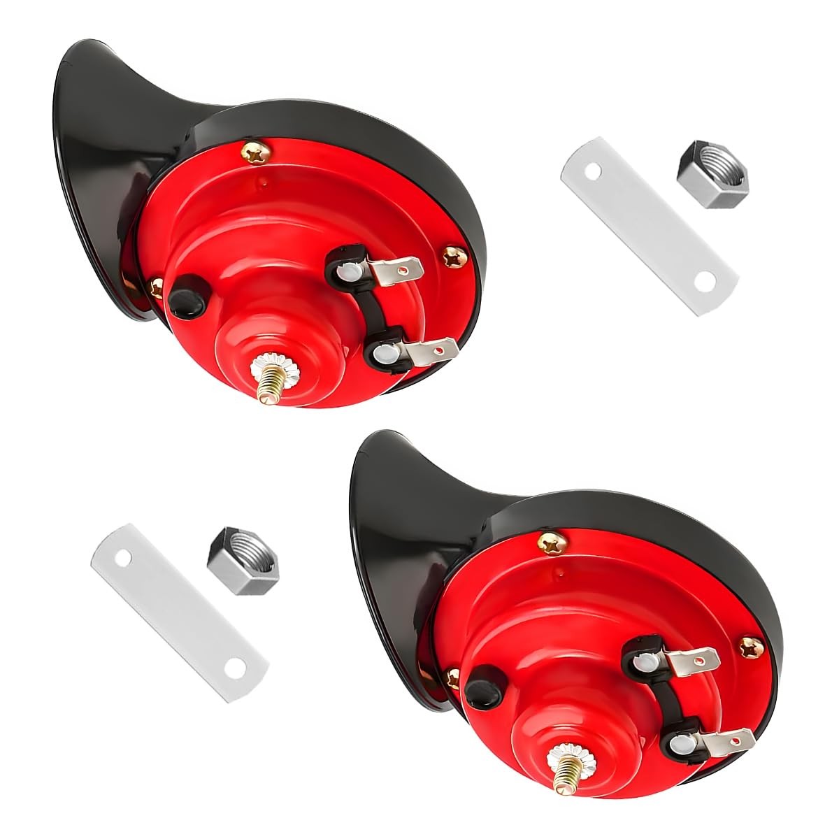 2 Pcs Super Loud Train Horns 12V Car Snail Horn for Motorcycle Truck Boat