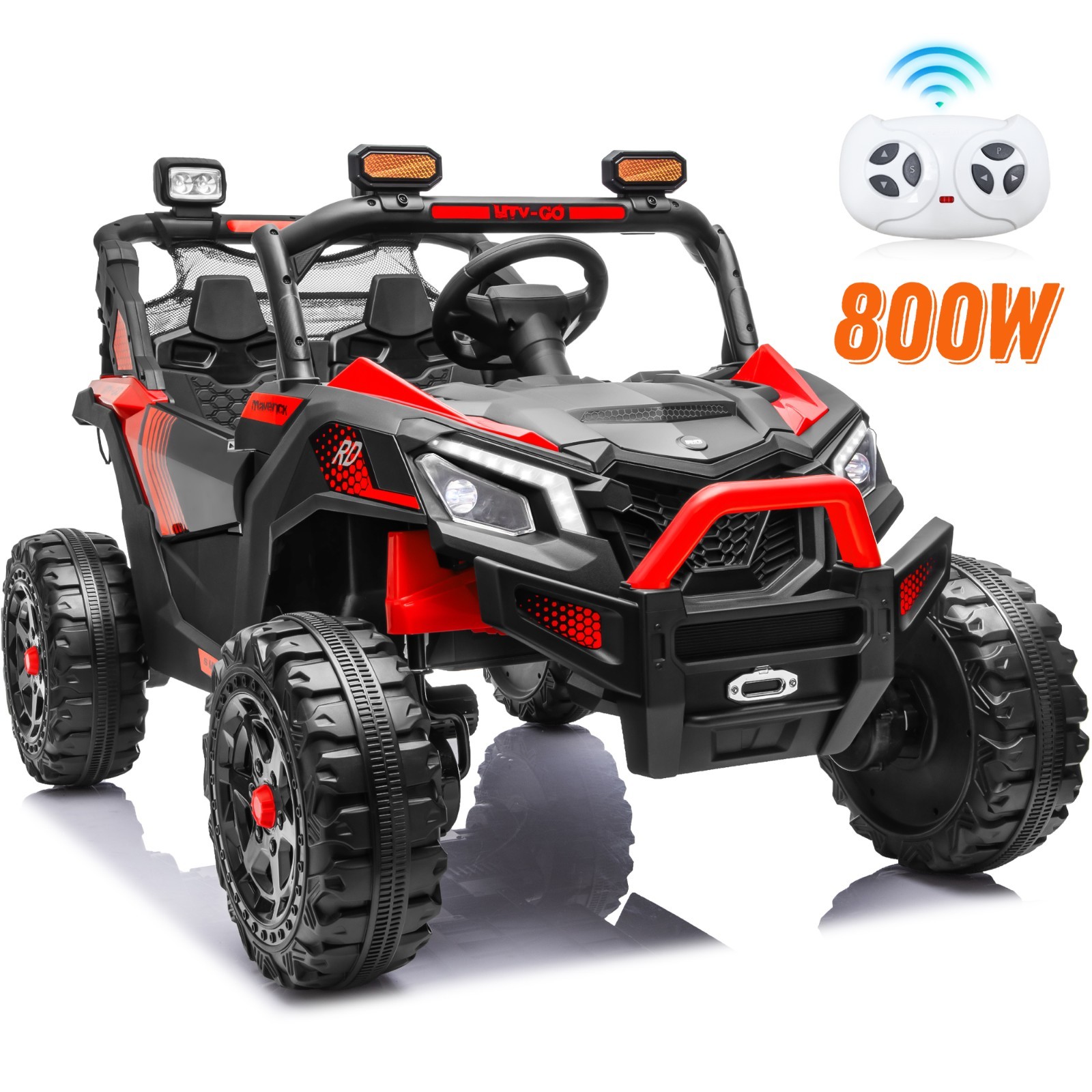 24V 4WD 2-Seater Ride On Truck RC Bluetooth LED Light Kids Holiday Gift Pink