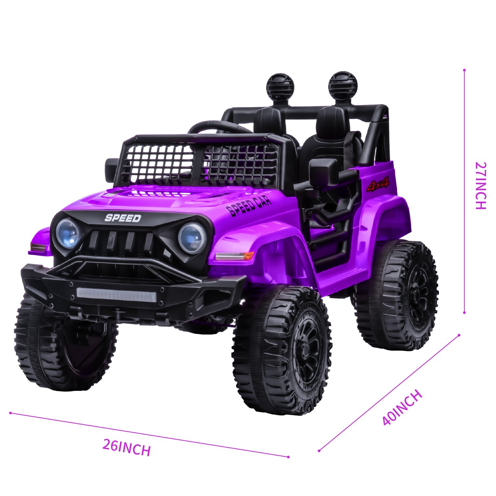 12V Kids Ride on Toy Electric Power Wheels Jeep Car 4mph w/ Parental Remote LED