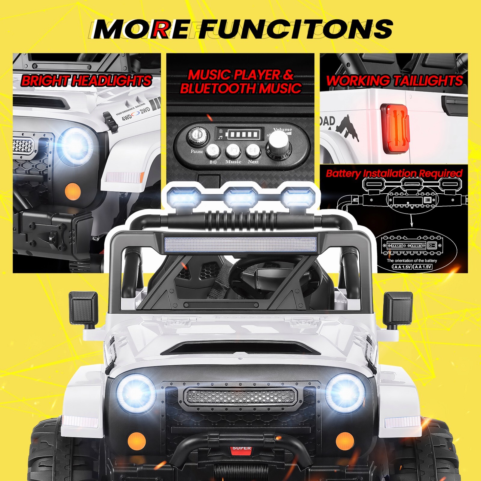 Ride On Car 24V 2WD/4WD Electric Car 4x4Off-Road Battery Powered with Remote