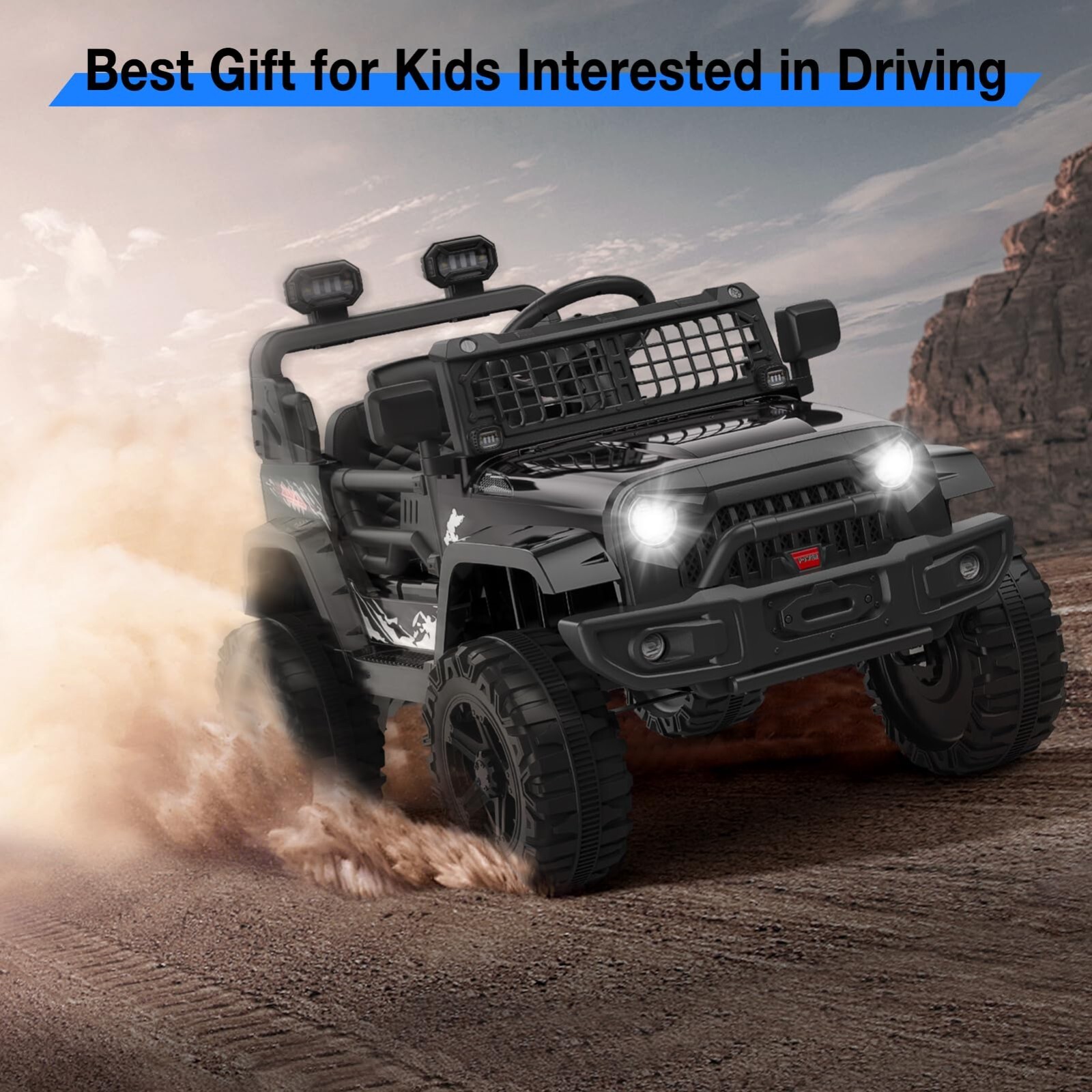12V Kids Car Power Wheels Ride-on Truck Vehicle with Remote Control &LED Light