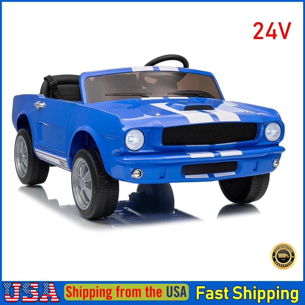 Kids Electric 24V Wheeler Car Ride on Toy w/ LED Remote Licensed Shelby GT350