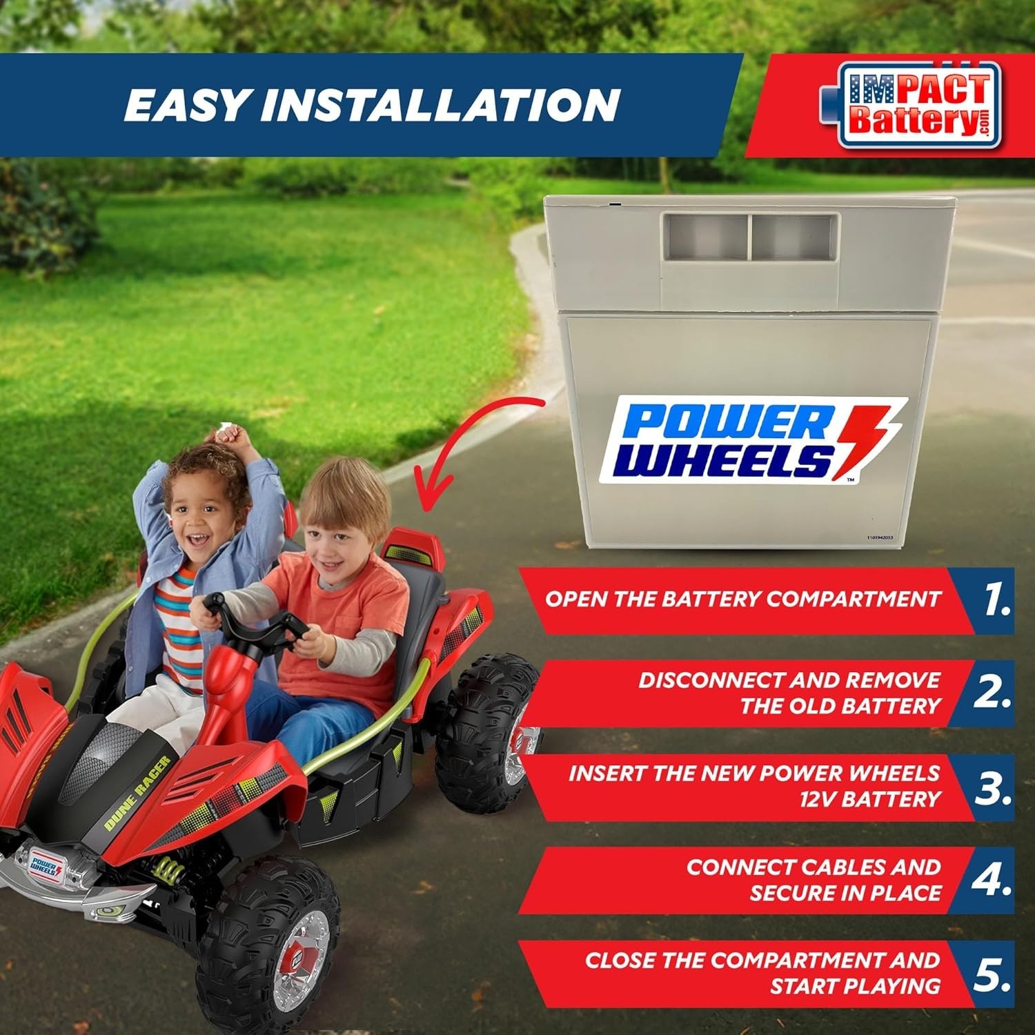 SAFETY-CERTIFIED 12V Battery for Kids’ Power Wheels – Perfect Replacement