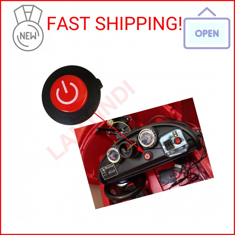 2 Pcs Power Button Switch Push Start Replacement Parts for Kids Ride On Toy Car