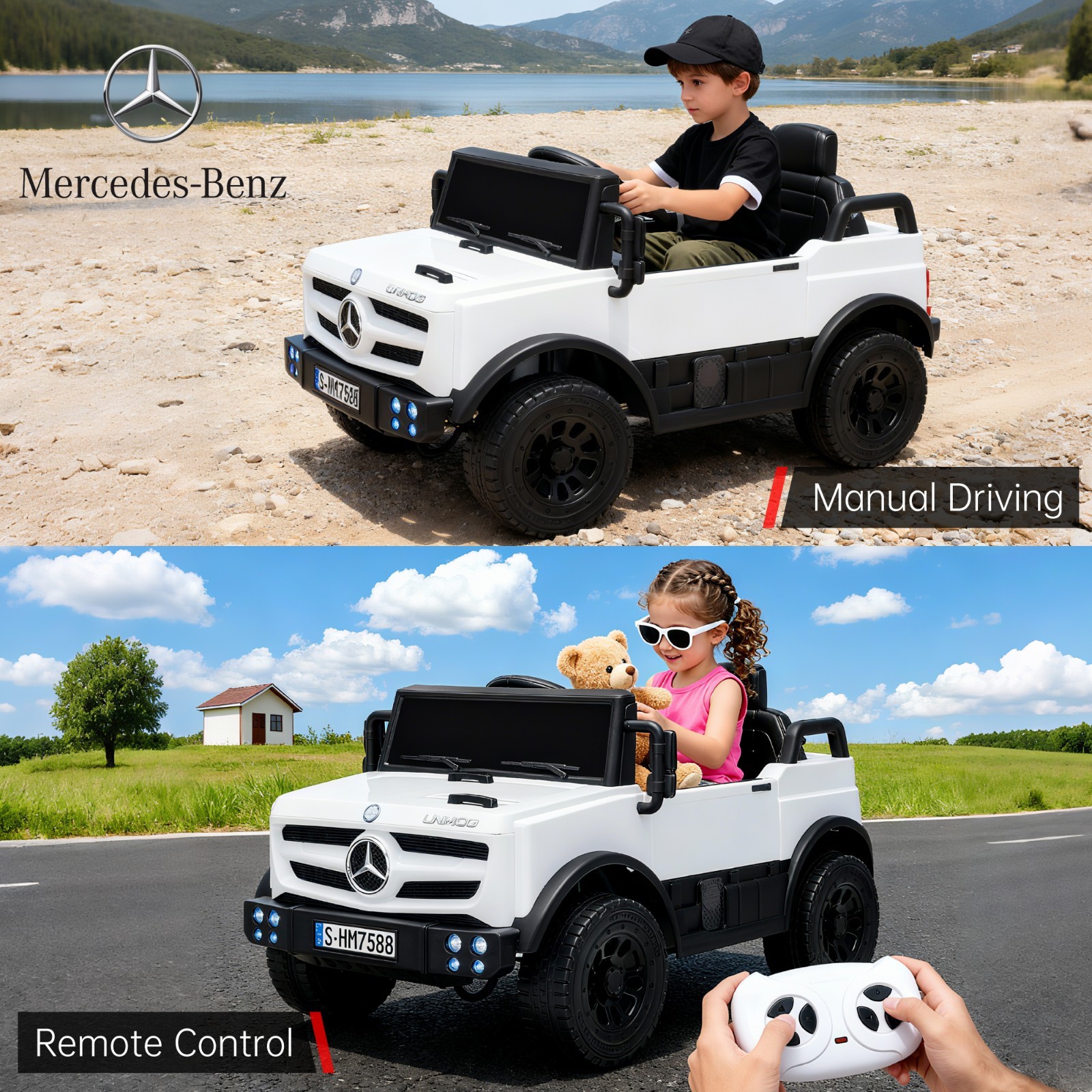 Mercedes Licensed 12V Ride on Toy Electric Car Age for 1-4 w/ Parent Remote MP3