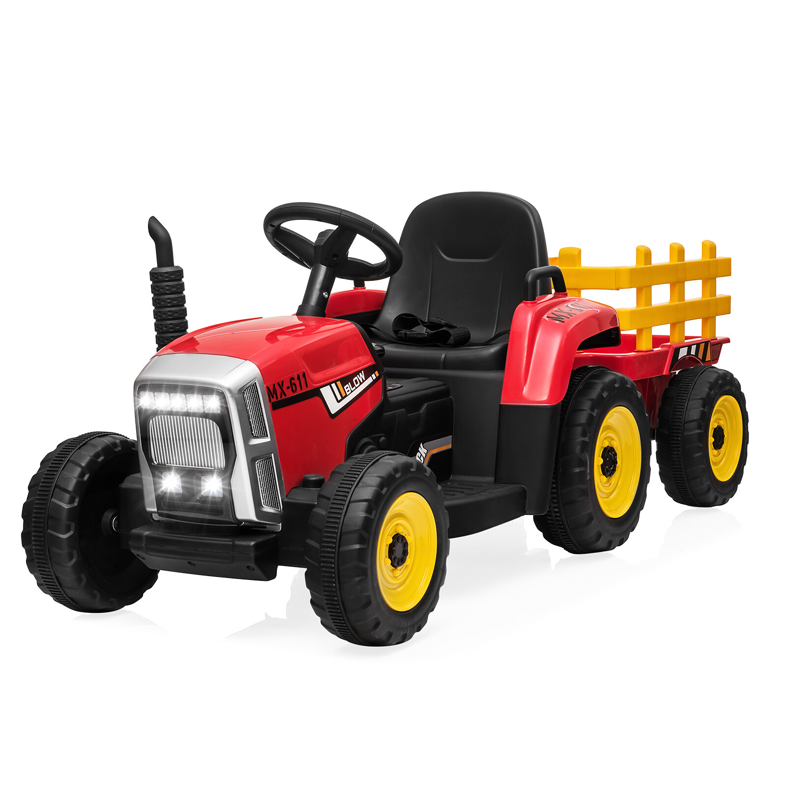 12V Electric Kids Ride On Tractor Battery Powered Car Toy w/ Trailer Xmas Gift