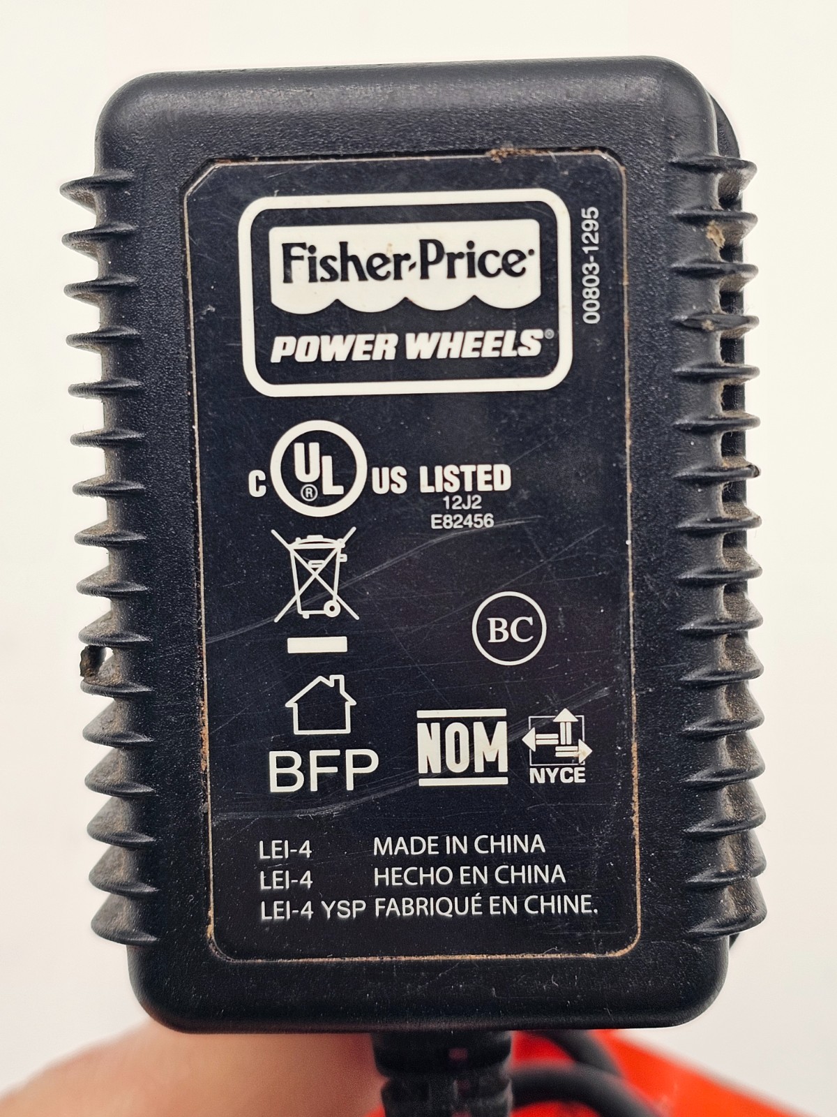 Fisher-Price Power Wheels 00803-1295 Class 2 Battery Charger Cord