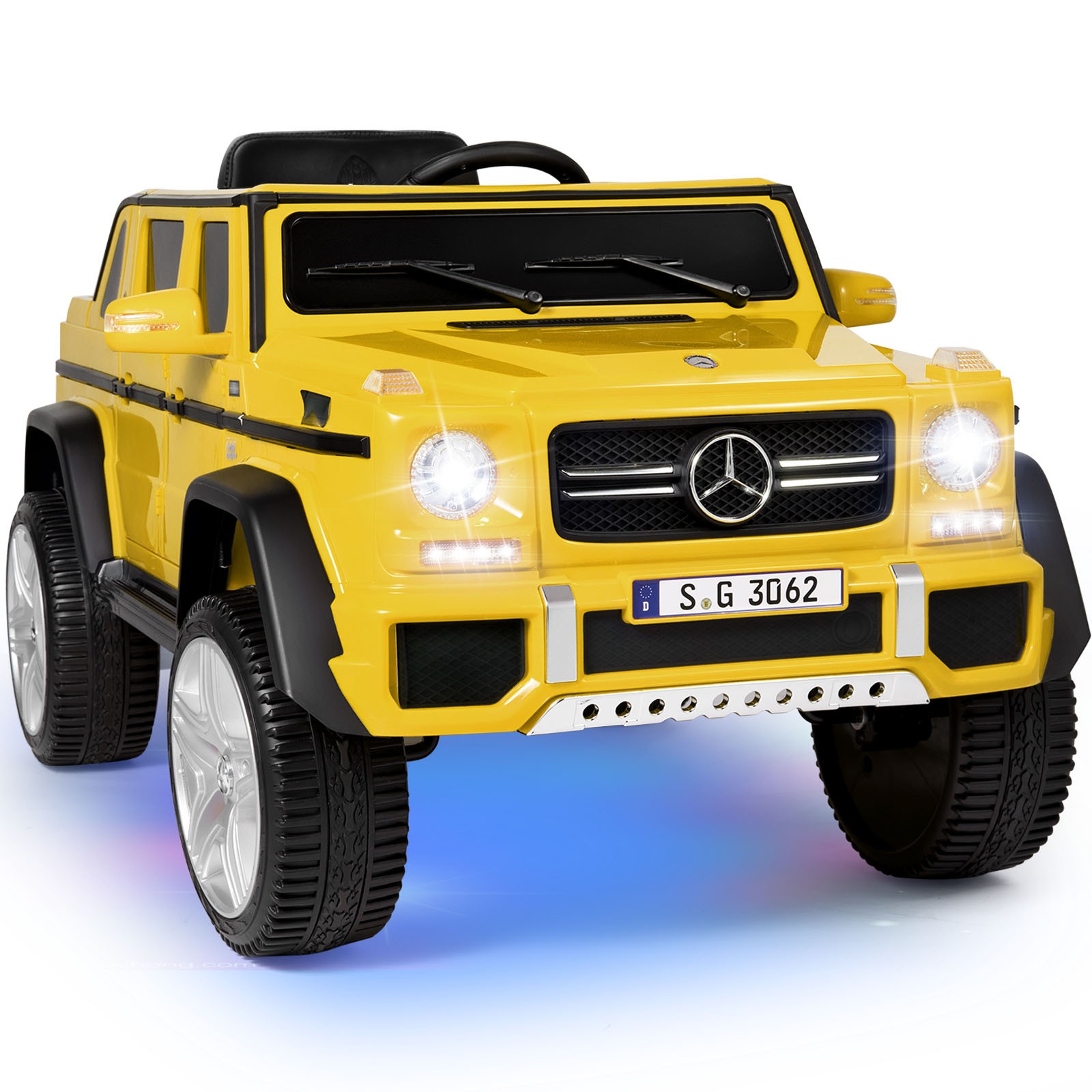 New 12V Battery Kids Yellow Ride On Mercedes-Benz Car w/3 Speed,LED,Music,Remote