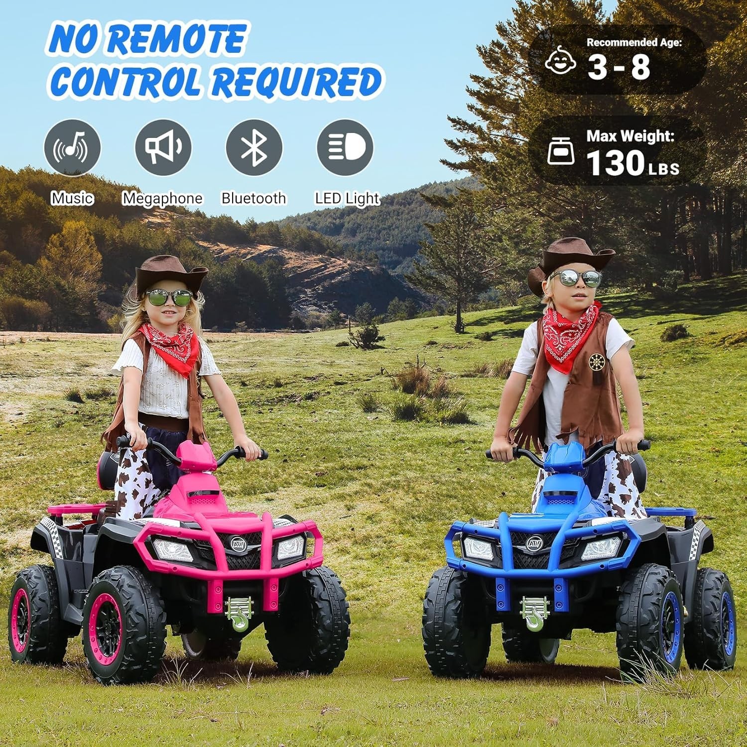 24V Kids Ride on ATV 4 4WD Off-Road 4 Wheeler Ride on Car