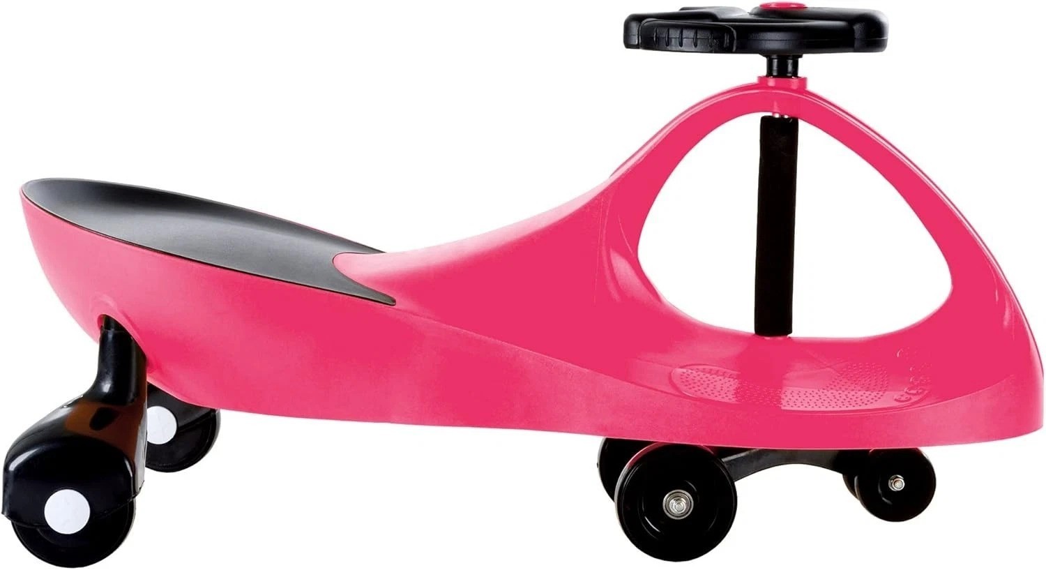 Safe Indoor/Outdoor Wiggle Car Ride On – Bright Hot Pink for Ages 3+