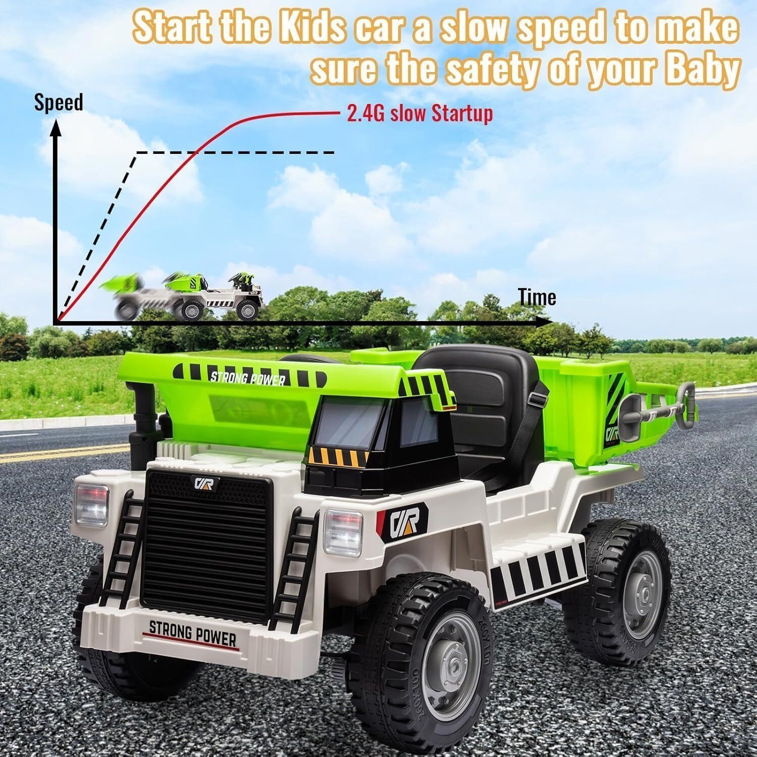 12V Kids Ride On Car Toys Electric Dump Truck Car with Remote Control,Music