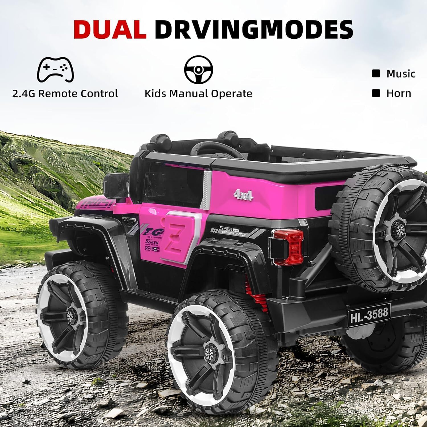 Kids Electric Ride On Truck 12V Power Battery Car w/ Remote Control & MP3 Player