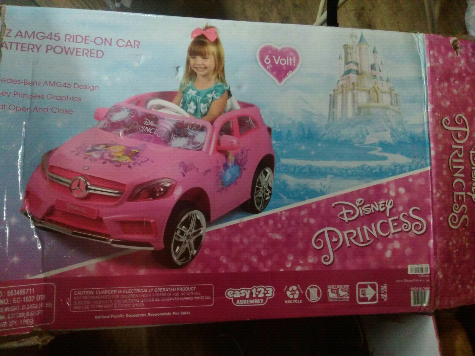 Power Wheels Disney princess Mercedes-Benz AMG 45 pink rear window only