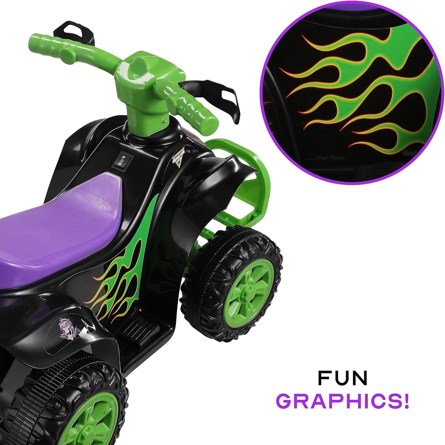 Monster Jam 6V ATV Quad for Kids – Powerful and Safe Ride-On Toy with Recharg…