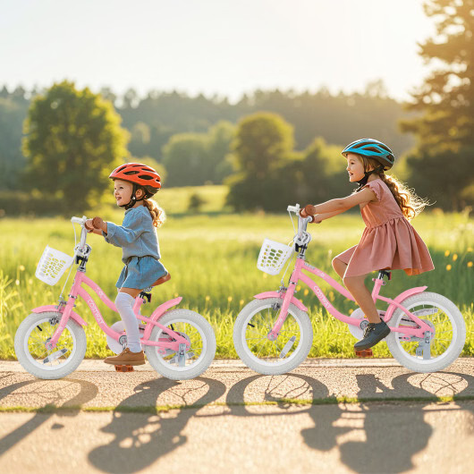 12 Inch Kids Bike with Training Wheels and Basket for Boys Girls 3-4 Years Old –