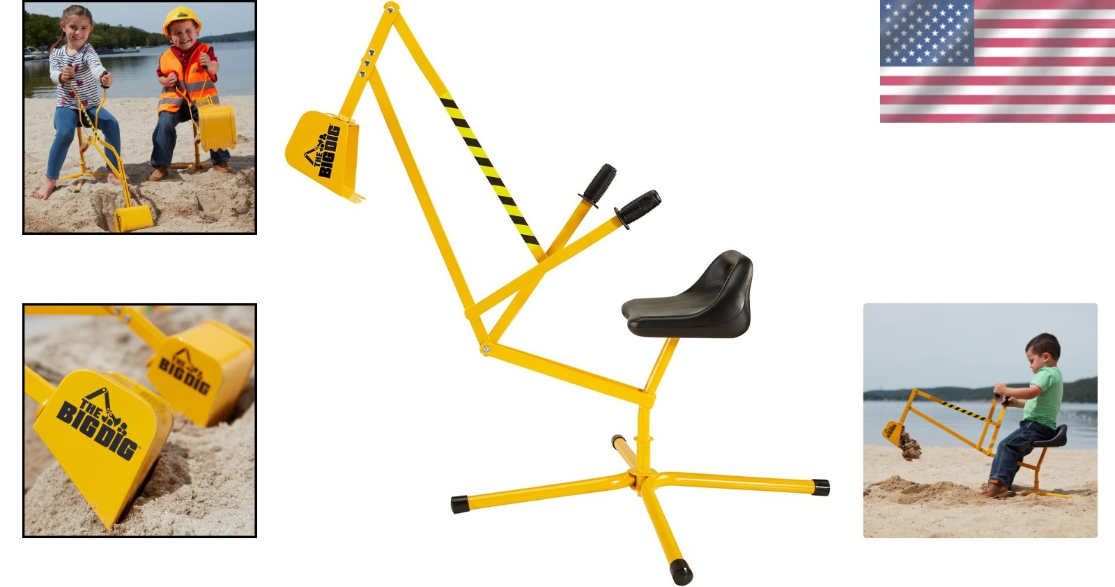 Kid’s Yellow Excavator Toy with 360 Rotation Base