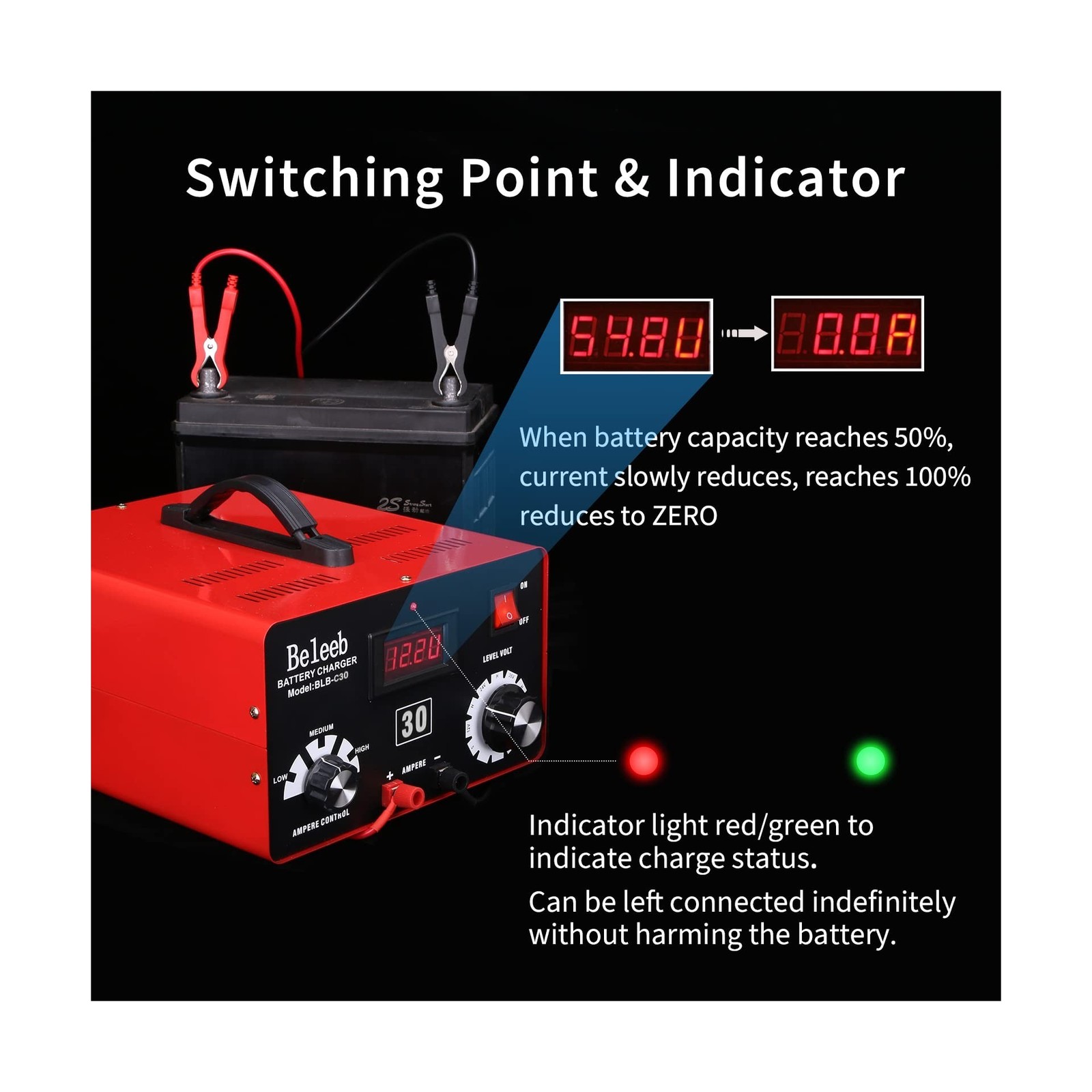 Adjustable Battery Charger 12V 24V 36V 48V 60V 72V Smart LCD Display Pulse Re…