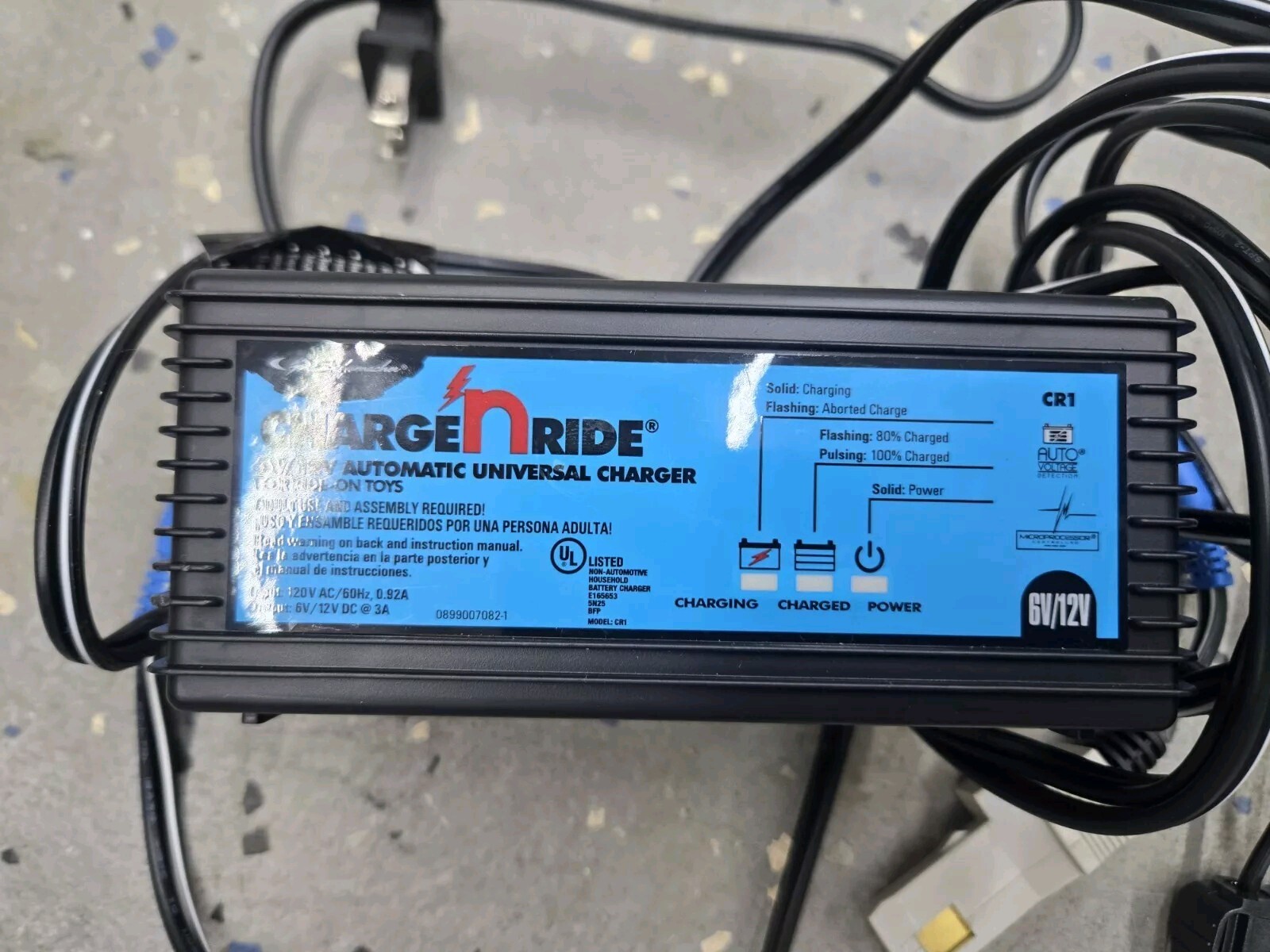 Schumacher Charge N Ride CR1 Universal Charger For Ride On Toys – 3 Connectors