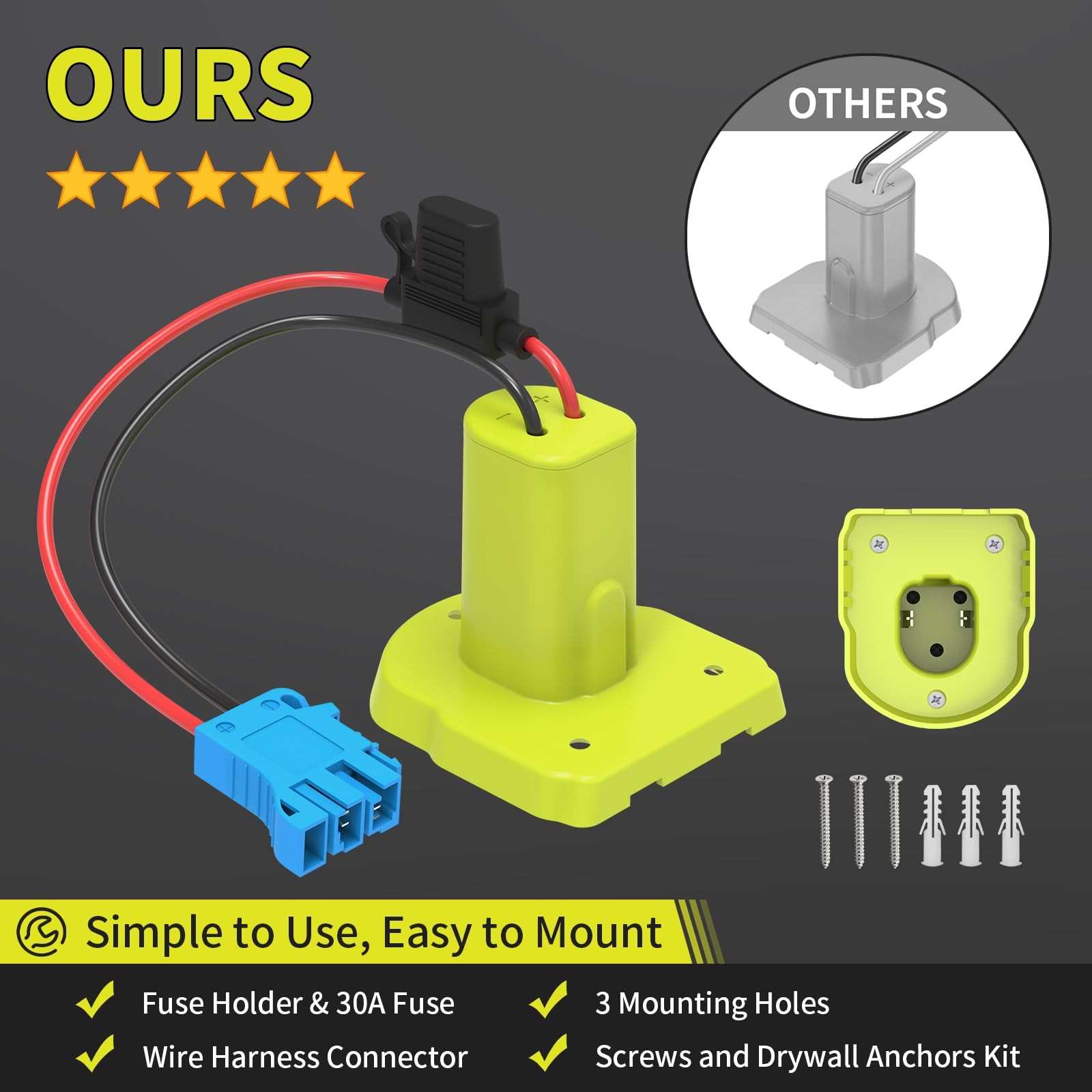 for Power Wheel Battery Adapter, Compatible with Ryobi 18V Battery, with Wire…
