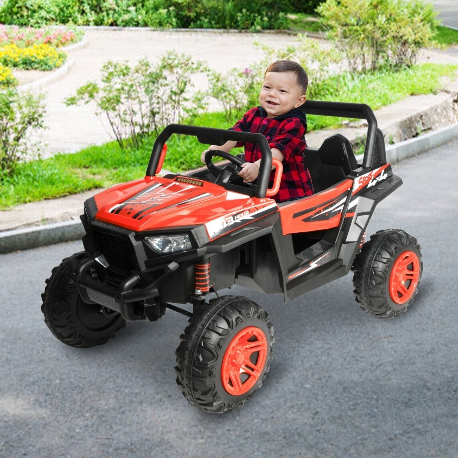 VILOBOS Electric Car Kids Ride On Toy 12V 4WD Remote Control Swing Ages 3-8 Gift