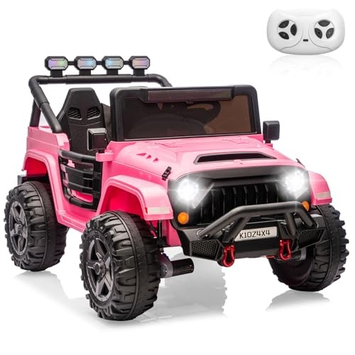 Kids 24V 2-Seater Electric Ride On Car, 4×4 Ride On Truck w/Remote Pink