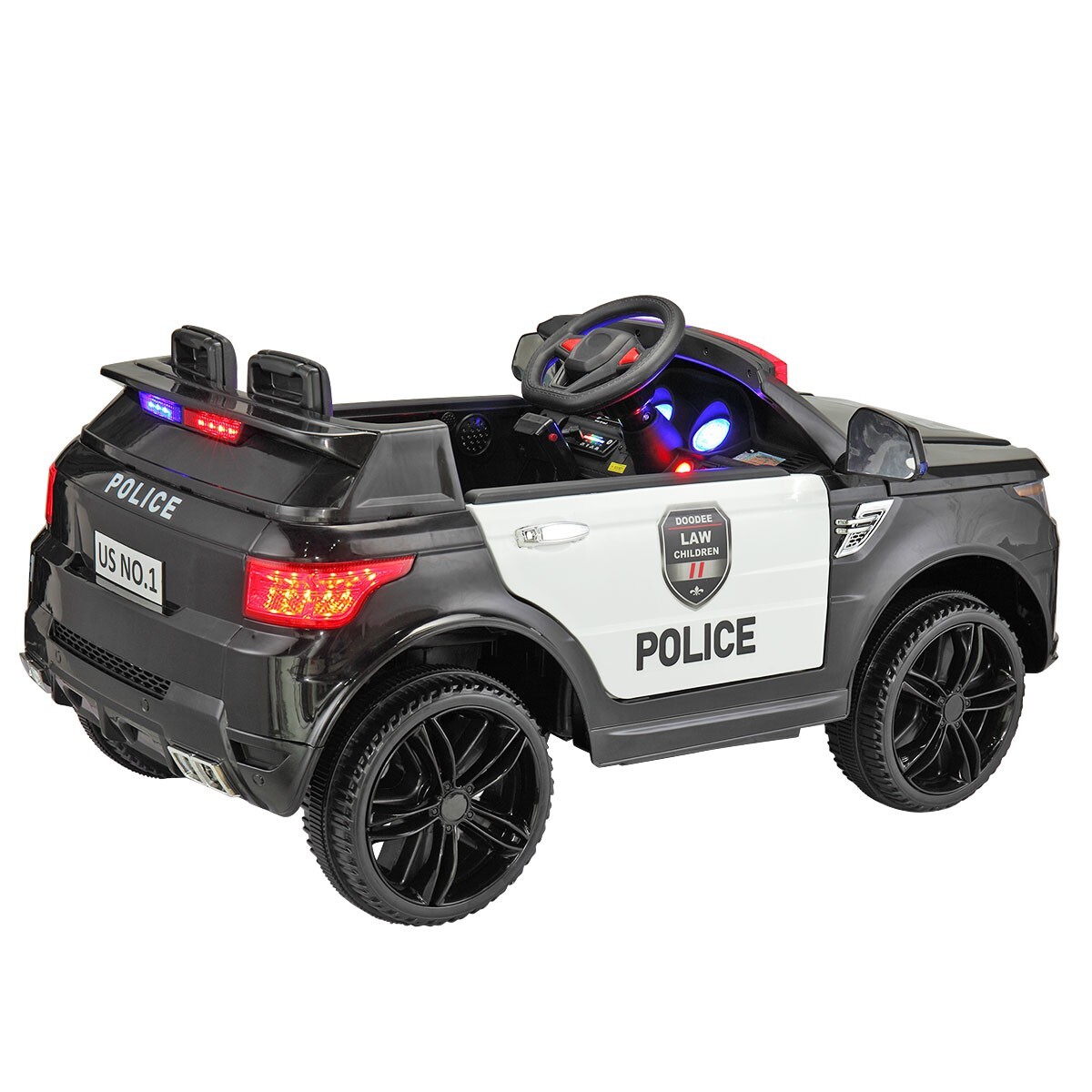 TOBBI 12V Electric Kids Ride on Police Car with Remote Control,Siren, Music