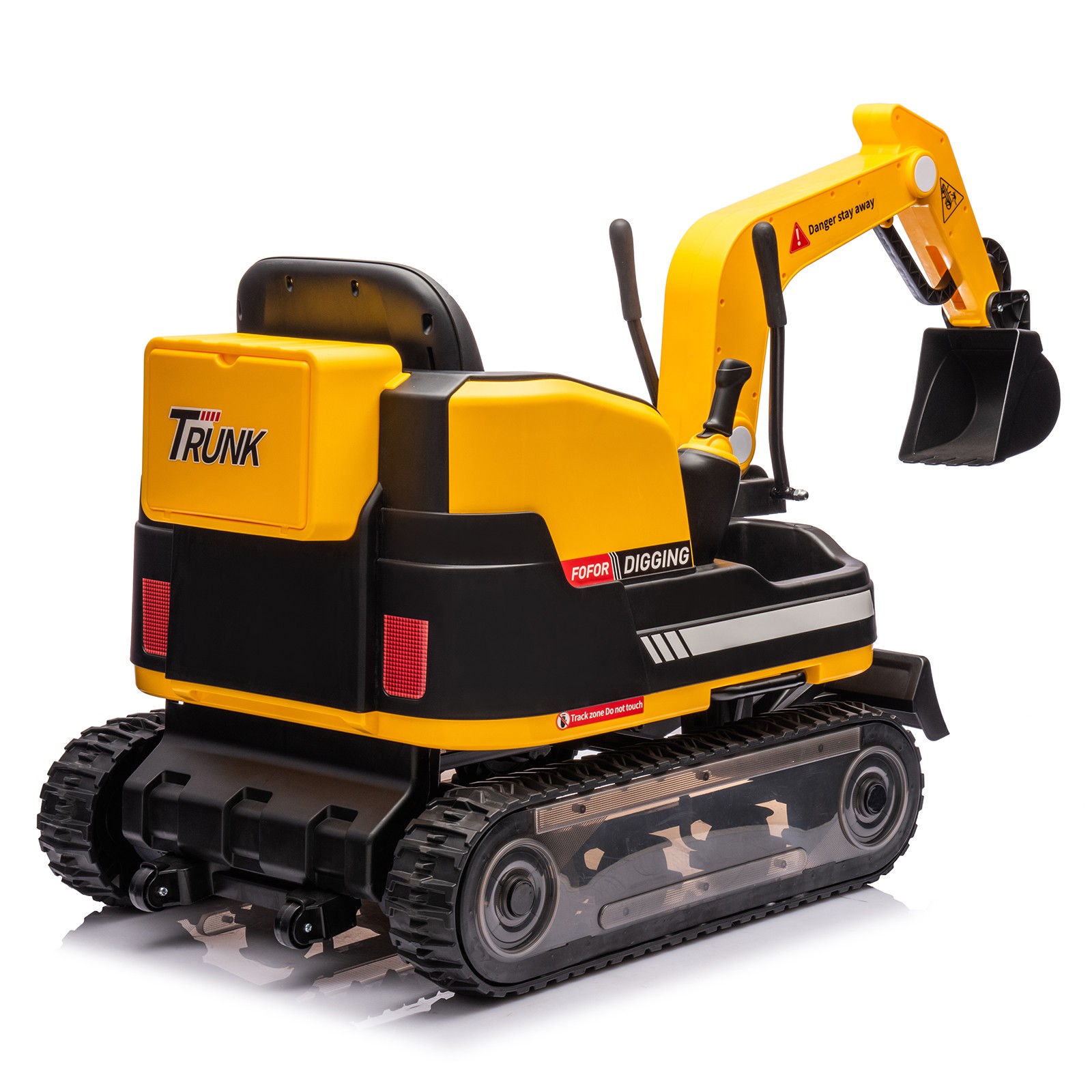 2 IN 1 Electric 12V Battery 360° Kids Ride On Excavator Bulldozer Remote Yellow