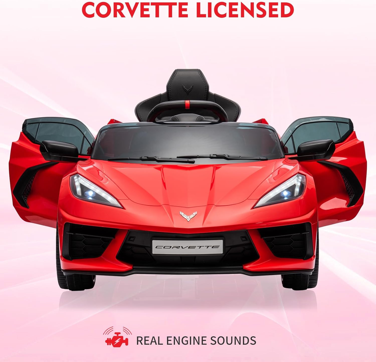 12V Kids Ride on Car Sports Licensed Corvette Electric Car Toy for Toddles with