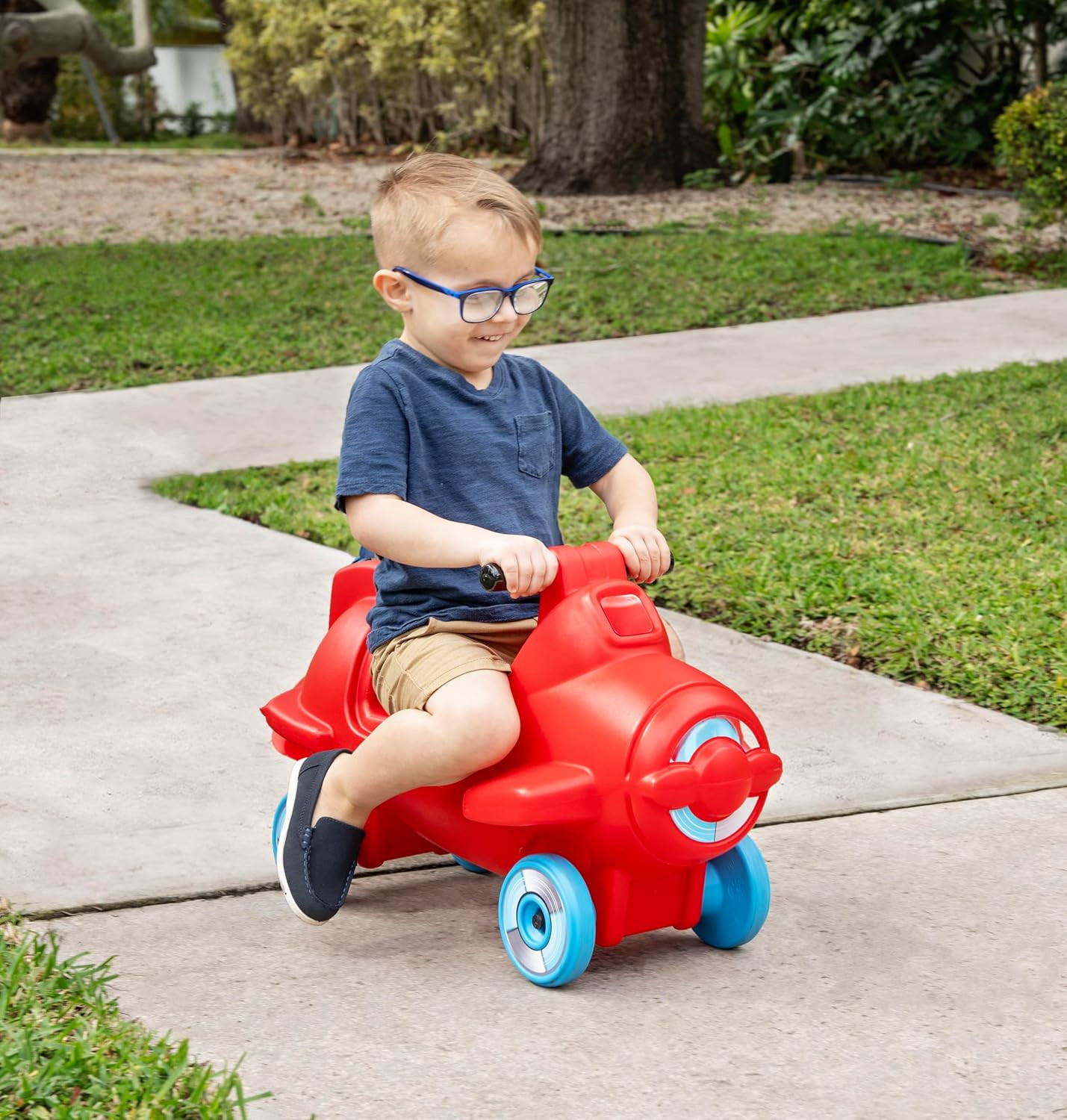 Step2 Sky Rider Kids Push Car, Foot Powered Ride on Toy, Practice Balance with 4