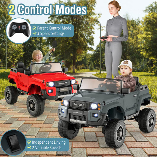 24V 2-Seater Kids Ride On Car 4WD/2WD Switchable w/ Remote Control – Black