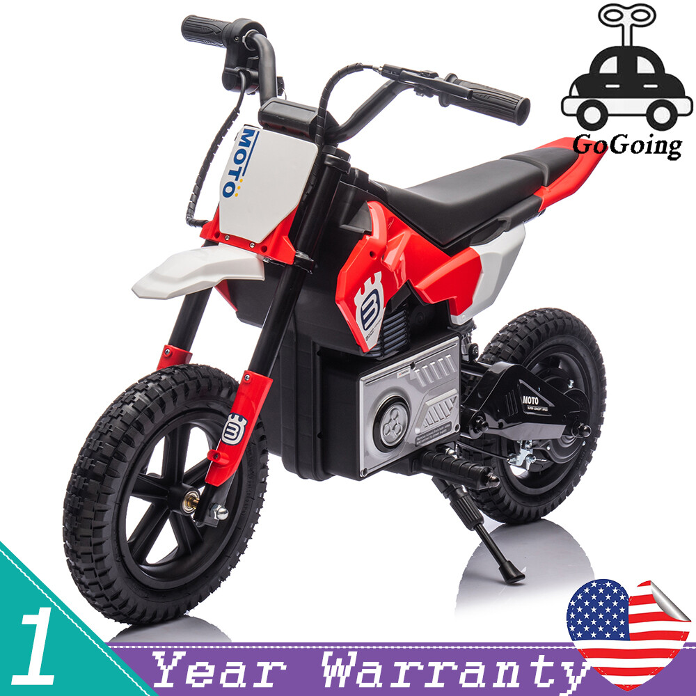 24V Kid Ride On Electric Toy Motocross Motorcycle 200W 3.1-9.32MPH for Aged 5-15